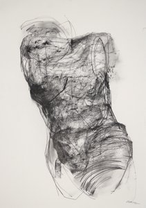 Torso 2, 2022 (kol på papper) av Madgalena Morey