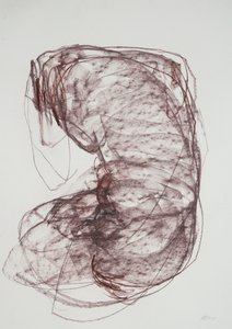 Torso 5, 2022 (kol på papper) av Madgalena Morey