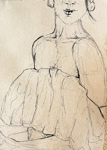 Skiss av en eftertänksam figur