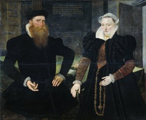 Porträtt av Gillis Hooftman, skeppsredare, och hans hustru Margaretha van Nispen (Gilles van Eichelenberg, kallad Hoffman)