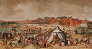 Rivning av citadellet i Antwerpen, sent 1500-tal (olja på panel)