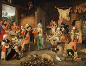 Bondesalong med ädla besökare - Marten van Cleve, den äldre (1527-1581). Olja på trä, ca 1566. Mått : 123x144 cm. Konsthistoriska museet, Vienne