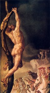 Golgata, detalj från vänster sidopanel, 1545-1550