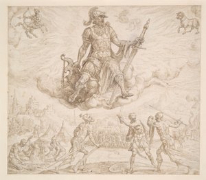 Mars, det koleriska temperamentet av Maerten van Heemskerck