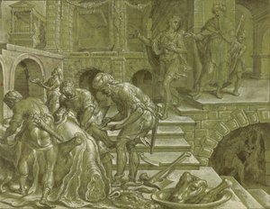 Liknelsen om kungen som förberedde ett bröllop av Maerten van Heemskerck