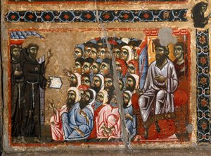Historien om den helige Francois liv från altartavlan i San Francesco d