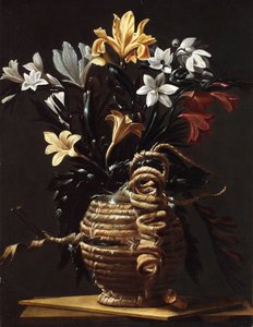 Kolv med blommor, ca. 1615-1620. av Maestro della fiasca di Forlì