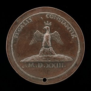 Kronörn på en kulle mitt i vatten [omvänd], 1523.