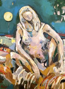 Avslappnad blond figur