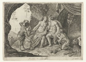 Äktenskap mellan Bacchus och Ariadne Metamorphoses of Ovid (serietitel) av Magdalena van de Passe (possibly)