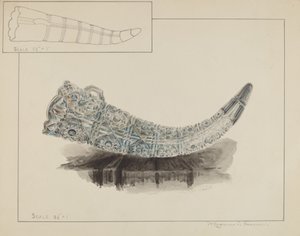 Blomsterhållare i glas, ca. 1936. av Magnus S. Fossum