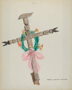 Ristat kors - Grav, ca. 1937. av Majel G. Claflin