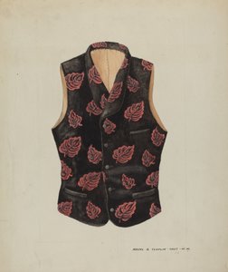 Broderad sammetsväst, ca. 1937. av Majel G. Claflin