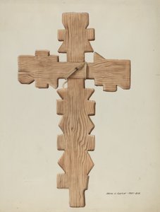 Penitente Cross, snidat trä, ca. 1937.