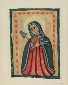 Altartavla - Vår Fru av sorger Nuestra Senora de los Siete Dolores, ca. 1938. av Majel G. Claflin