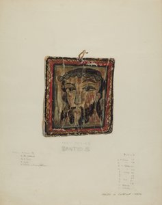 Small Christo Head - Retablo, c. 1940. av Majel G. Claflin