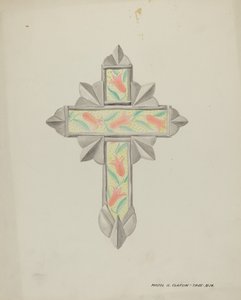 Kors av plåt och tapeter, ca. 1937. av Majel G. Claflin
