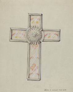 Kors av plåt och tapeter, ca. 1937. av Majel G. Claflin