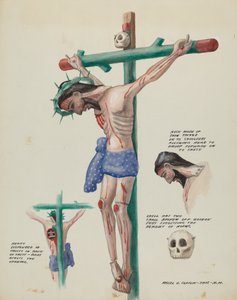 Trämålad Christo, ca. 1937. av Majel G. Claflin