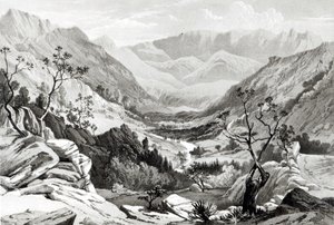 Vy mellan Senafe och Rahaguddy graverad av James Ferguson (litografi) av Major A.G.F. Hogg