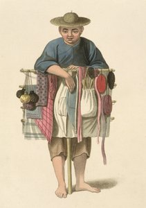 En fotgängare, tavla 17 från "The Costume of China", graverad av J. Dadley, 1800
