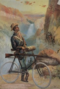 Golden Gate, solnedgång i Yellowstone Park, ca 1897 (kromolitografi)