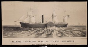 Ångfartyget Union. 1500 ton, Thos S. Budd, befälhavare. Byggd för Spofford Tileston  Co 1851