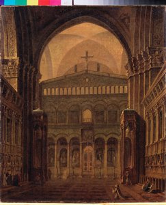 Templets inre i Jerusalem - Målning av Maxim Nikiphorovich Vorobyev (Vorobiev) (1787-1855), olja på duk