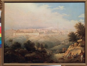 View of Jerusalem (Israel) (View of Jerusalem) - Målning av Maxim Nikiphorovich Vorobyev (Vorobiev) (1787-1855), olja på duk