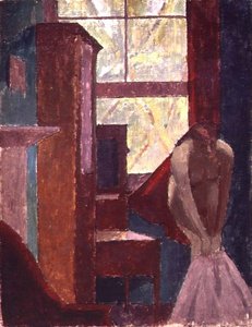 Girl Dressing (olja på duk)