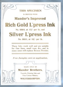 Mander Brothers annons, 1919 av Mander Brothers