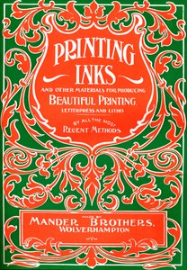 Tryckfärger och annat material för att producera vackra tryck - annons, 1916 av Mander Brothers
