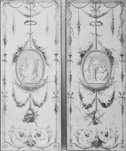 Dekorativ panel en i ett par, 1700-tal. av Manner of Le Riche