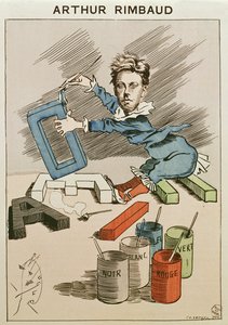 Karikatyr av Arthur Rimbaud (1854-91) från 