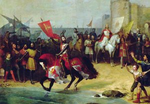 Återtagandet av Cadiz 1262 av Alfonso den vise (olja på duk)