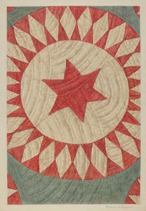 Star & Ring Quilt, ca. 1938. av Manuel G. Runyan