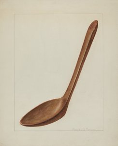 Träspatel, ca. 1938. av Manuel G. Runyan