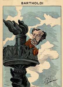 Omslag till The Men of Today, nummer 305, illustration av Manuel Luque (1854-1919): Frihetsgudinnan, Bartholdi Auguste (1834-1904) av Manuel Luque