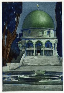 Al-Aqsa-moskén i Jerusalem. Gravyr av Manuel Orazzi (1860-1934), i "" The Prospect of Jerusalem", Paris