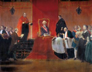 Charles III tar över kanonskapet i Barcelona 1759, detalj av Manuel Tramulles