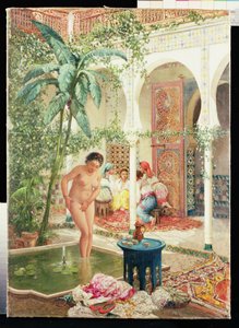 Kvinnor i Harem vid poolen av Marc Alfred Chataud