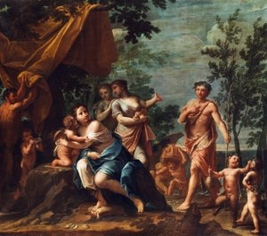 Apollo med tre nåder, Venus, Amor och Pan