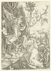 Angel visar sig för Joachim Life of Mary (serietitel) av Marcantonio Raimondi