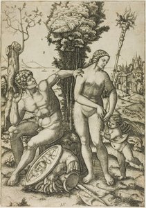 Mars, Venus och Amor av Marcantonio Raimondi