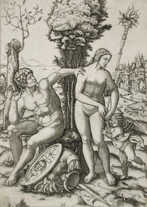 Mars, Venus och Amor av Marcantonio Raimondi