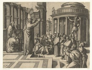 Paulus predikar i Aten av Marcantonio Raimondi