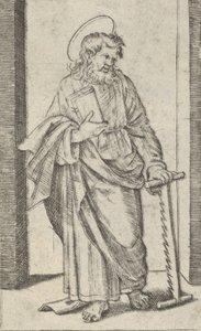 Saint Simon, en såg i sin nedsänkta vänstra hand, från serien 