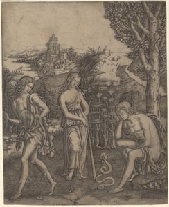 Orm som talar till en ung man av Marcantonio Raimondi