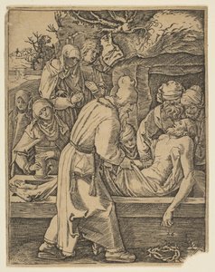 Depositionen, från The Small Passion copy.n.d. av Marcantonio Raimondi