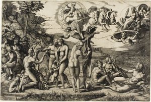 Parisdomen av Marcantonio Raimondi